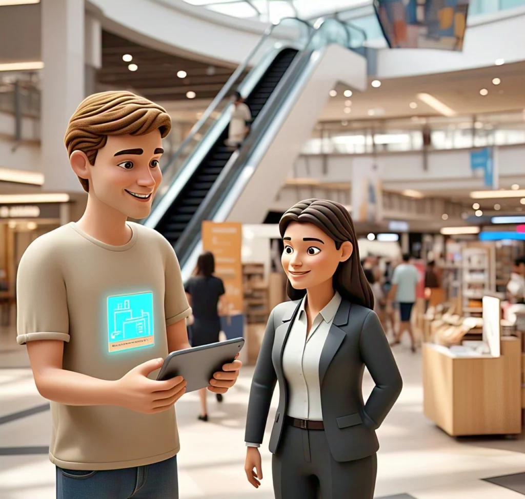 A businessman talk with his customer to understand customer behaviour